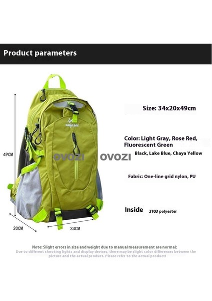 Ovozı Açık Sırt Çantası Yürüyüş Çantası Yürüyüş Spor Çantası Büyük Kapasiteli Seyahat Çantası (Yurt Dışından) fiyatları