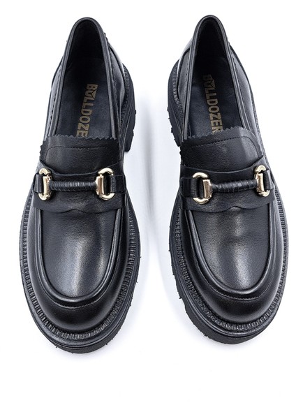 B260682 Hakiki Deri Kadın Siyah Loafer Ayakakbı indirimleri