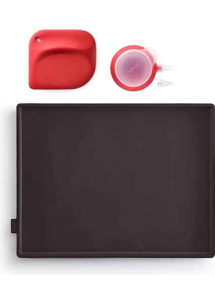 Bisküvi Ruloları Için Pişirme Seti 3 Parça, Silikon, Siyah, 40 x 30 x 8 cm