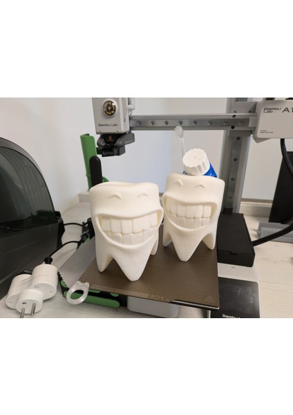 Gülümseyen Diş Fırçalık | Dekoratif Banyo Organizeri | Diş Temalı Fırça ve Macun Standı modelleri