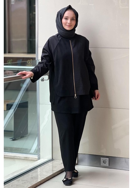 Mix Kumaş Parça Desenli Tunik Pantolon Takım 4133