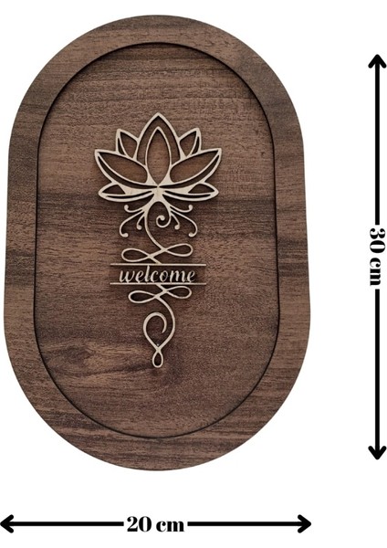 Ahşap Kapı Süsü Welcome Yazılı Oval Dekoratif Kapı Panosu Kapı Süsü 20X30 cm indirimleri