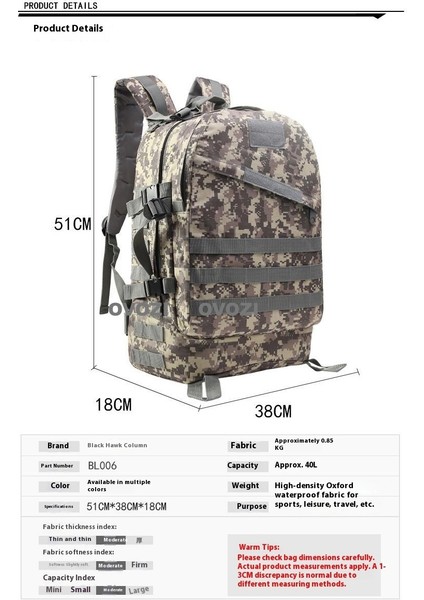 Ovozı Açık Sırt Çantası Yürüyüş Çantası Yürüyüş Spor Çantası Büyük Kapasiteli Seyahat Çantası (Yurt Dışından) modelleri