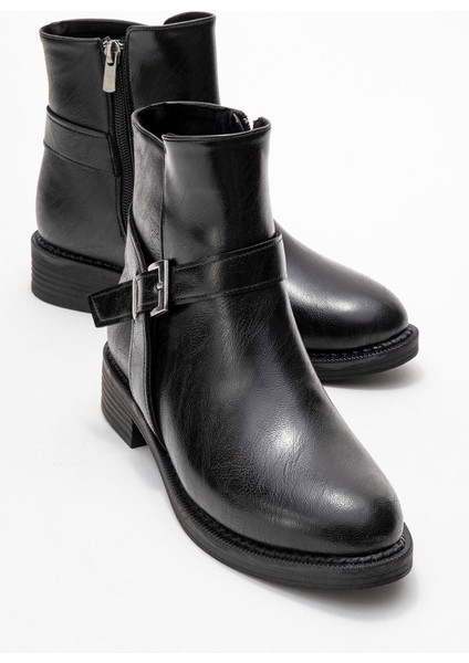 Yan Tokalı Kadın Bot Siyah Cilt