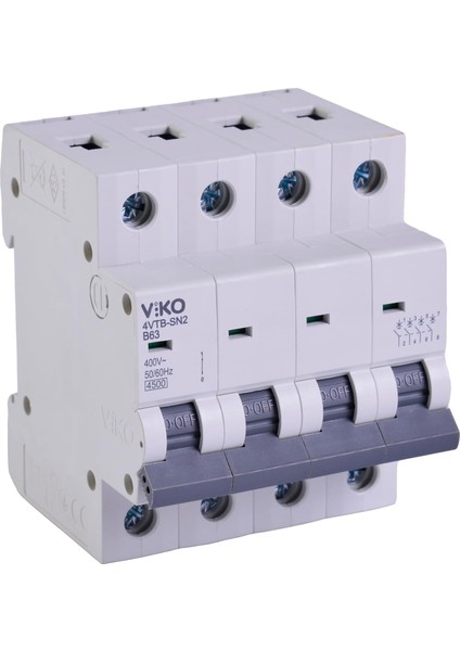 4VTB-4B63 Otomatik Sigorta 4,5ka B Tipi 4 Kutup 63A