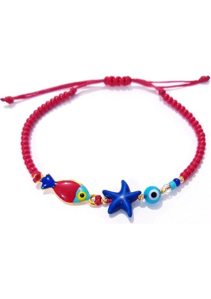 Çok Renkli Mineli Balık Deniz Yıldızı Nazar ve Çek Cam Boncuklu Genç Ve Çocuk Bileklik fırsatları