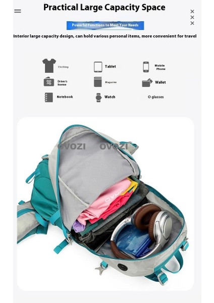 Ovozı 55*33*19CM Dağcılık Çantası 40L Büyük Kapasiteli Açık Hava Yürüyüş Spor Sırt Çantası (Yurt Dışından) modelleri