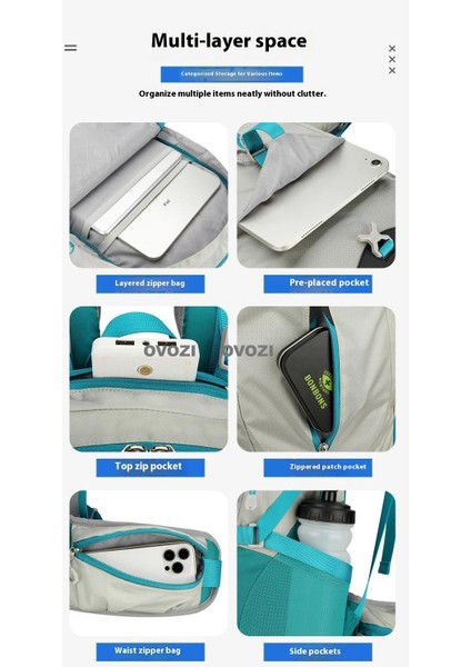 Ovozı 55*33*19CM Dağcılık Çantası 40L Büyük Kapasiteli Açık Hava Yürüyüş Spor Sırt Çantası (Yurt Dışından) indirimleri