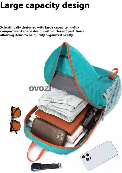 Ovozı 44CM Katlanabilir Büyük Kapasiteli Bisiklet Çantası 25L Açık Yürüyüş Dağcılık Çantası Seyahat Eğlence Sırt Çantası (Yurt Dışından) fırsatları