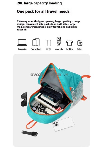 Ovozı 44CM Katlanabilir Büyük Kapasiteli Bisiklet Çantası 25L Açık Yürüyüş Dağcılık Çantası Seyahat Eğlence Sırt Çantası (Yurt Dışından) indirimleri