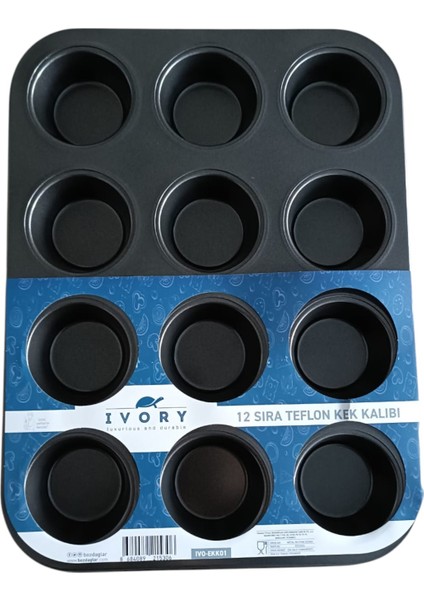 İvory Teflon Muffin Kek Kalıbı 12”li fiyatları