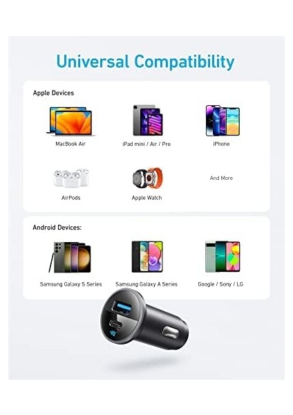 323 Araç Şarj Cihazı, 52.5W, Usb-C Portu Maksimum 30W, Usb-A Portu Ise 22.5W Şarj Gücü, 14 Pro Sadece 25 Dakikada%50 Şarj, S23 Sadece 27 Dakikada%50 Şarj fiyatları