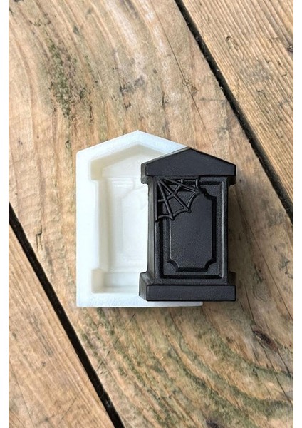 Concept Mezar Taşı Örümcek Ağı Desenli Mum Kalıbı (Silikon) (1 Adet)