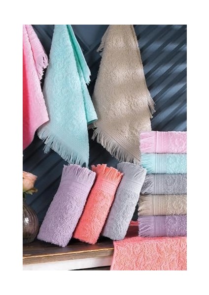 Tekstil 12'li 30X50 cm El ve Yüz Havlu Seti | Mutfak Havlusu Renkli modelleri