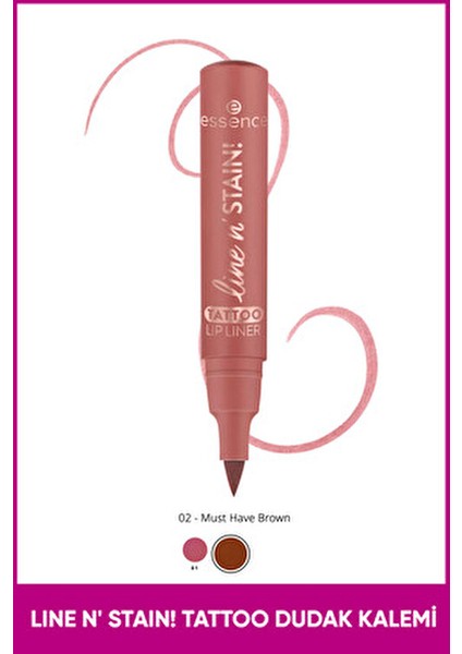 Dudak Kalemi 02 Yoğun Kahverengi Renk Suya Dayanıklı Vegan Formül 1 Adet fiyatları