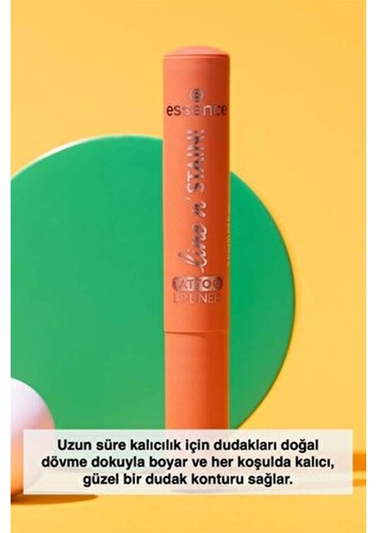 Dudak Kalemi 02 Yoğun Kahverengi Renk Suya Dayanıklı Vegan Formül 1 Adet