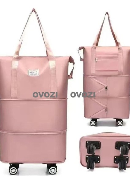 Ovozı 3 Genişletilebilir ve Katlanabilir Büyük Kapasiteli Seyahat Çantası El Organizatörü Tekerlekler Çıkarılabilir (Yurt Dışından)