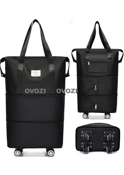 Ovozı 3 Genişletilebilir ve Katlanabilir Büyük Kapasiteli Seyahat Çantası El Organizatörü Tekerlekler Çıkarılabilir (Yurt Dışından)