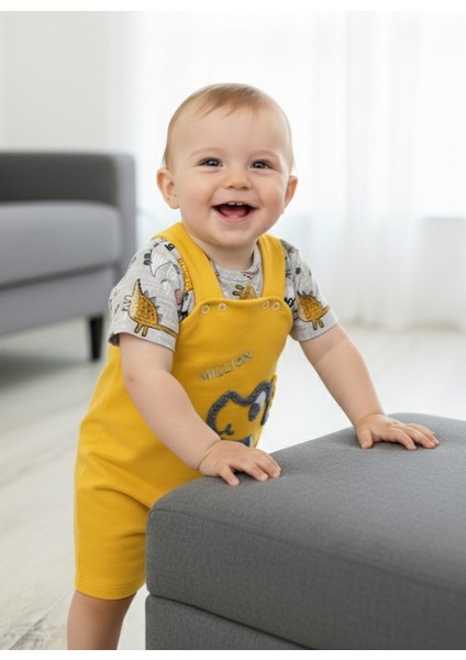 Dino Iki Parça Tulum Erkek Bebek Çocuk 6 Ay, 9 Ay, 12 Ay