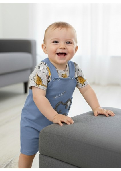 Dino Iki Parça Tulum Erkek Bebek Çocuk 0-3 Ay, 3-6 Ay, 6-9 Ay