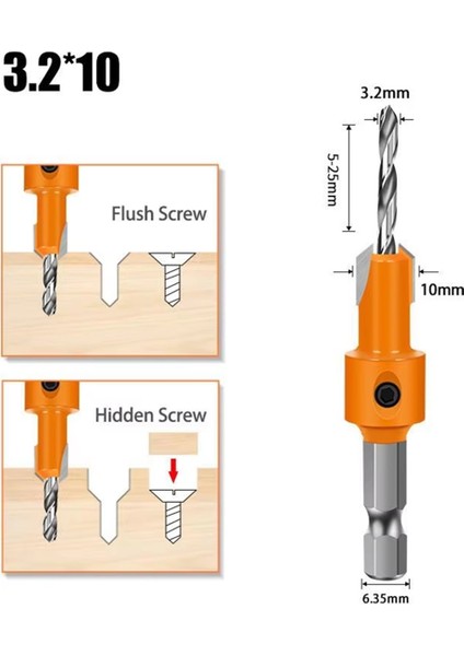 7pcs Altıgen Shank Ahşap Karşı Kafalar Matkap Gizli Vidalı Delik Çift Kenarlı Sondaj Sayacı Kafa Matkap (Yurt Dışından) modelleri