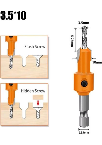 7pcs Altıgen Shank Ahşap Karşı Kafalar Matkap Gizli Vidalı Delik Çift Kenarlı Sondaj Sayacı Kafa Matkap (Yurt Dışından) fırsatları