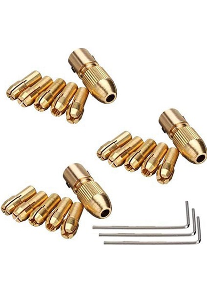 6 Set 0 5-3mm Pirinç Matkap Dremel Rotary Araçları Için Küçük Elektrikli Matkap Usları Kolet 3 Boyut -2 0mm 2 35MM 3 17MM (Yurt Dışından) modelleri