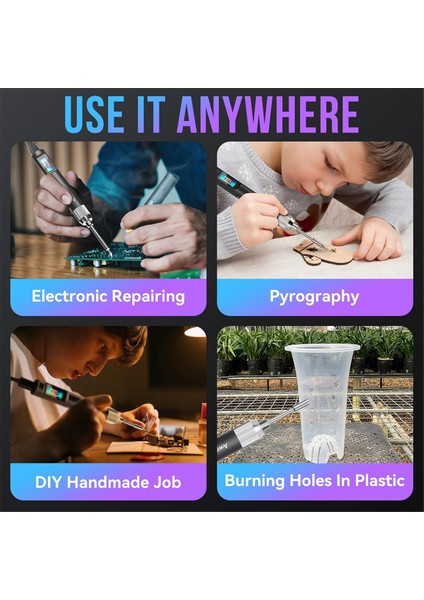 100W Yüksek Güçlü Mini Lehimleme Demir USB Lehimleme Demir Lehimleme Demir Doğru 60-450 ° C Kaynak Kalemi 2s Hızlı Isıtma (Yurt Dışından) fırsatları