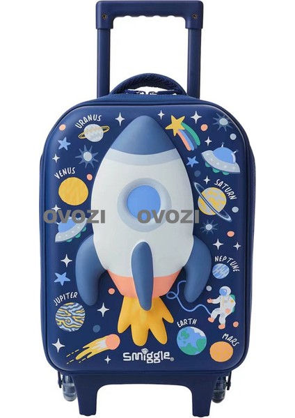 Ovozı 44*28*20CM Avustralya Smiggle Sevimli Karikatür Çocuk Bagaj Öğrenci Arabası Çantası Omuz Askısı Olmadan Okul Çantası Olarak Kullanılabilir (Yurt Dışından)