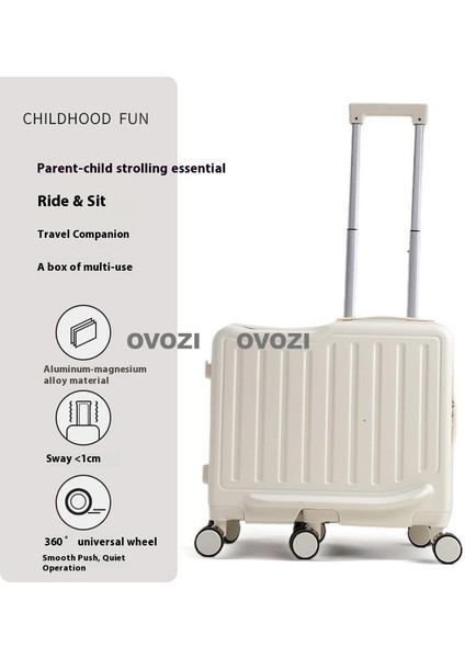 Ovozı 49*46*27CM 6 Tekerlekli Çocuk Valizi Oturulabilir ve Binilebilir Seyahat Arabası Çantası (Yurt Dışından)