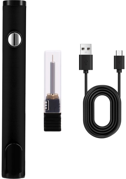 510 Iplik Pil Sepeti Kalemi Elektrikli Havalandırma Demir Kaynak Kiti Sıcak Iplik Kafası ile Ayarlanabilir Voltaj Siyah (Yurt Dışından)