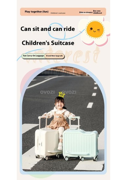 Ovozı 52*46*25CM 6 Tekerlekli Çocuk Valizi Oturulabilir ve Binilebilir Seyahat Arabası Çantası (Yurt Dışından) fiyatları