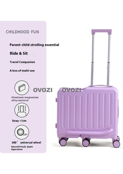 Ovozı 49*46*27CM 6 Tekerlekli Çocuk Valizi Oturulabilir ve Binilebilir Seyahat Arabası Çantası (Yurt Dışından)