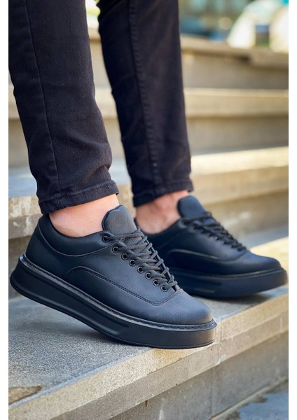 KB-005 Kuback Siyah Cilt Siyah Taban Bağcıklı Günlük Erkek Ayakkabı modelleri
