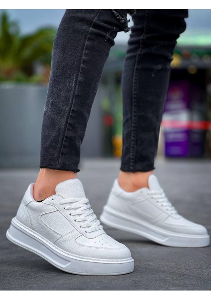 Kb-X8 Kuback Beyaz Cilt Beyaz Yüksek Taban Günlük Spor Ayakkabı fiyatları