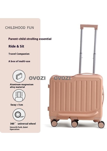 Ovozı 49*46*27CM 6 Tekerlekli Çocuk Valizi Oturulabilir ve Binilebilir Seyahat Arabası Çantası (Yurt Dışından)