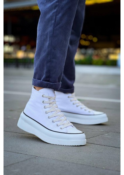 Kb-Cx-3 Kuback Uzun Beyaz Keten Beyaz Yüksek Taban Spor Ayakkabı fırsatları