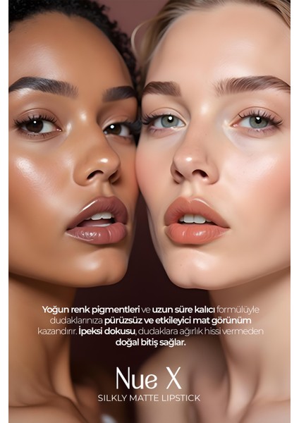 Nue x Silkly Matte Lipstick Nude Kahve 04 modelleri