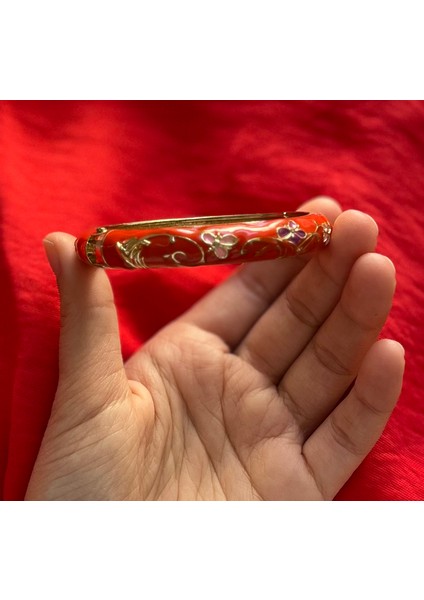 Mineli Bileklik Kelepçe Kırmızı Bileklik Çiçek Desenli Mineli Bilezik Mineli Bileklik Çiçek Kelepçe Vintage Tasarım Kelepçe Bilezik 1ADET modelleri