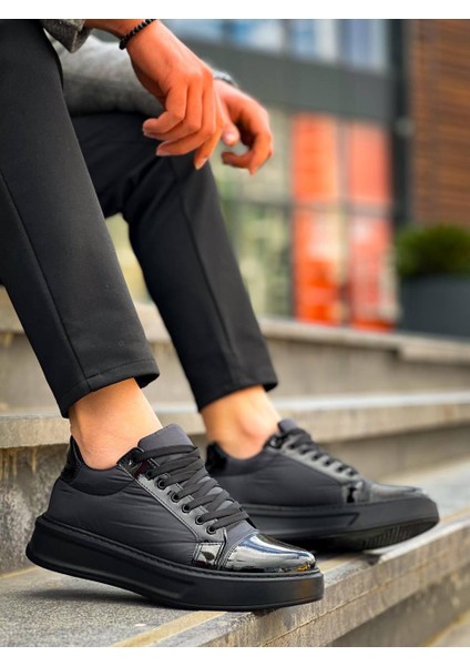 KB-X46 Kuback Siyah Rugan Yüksek Siyah Taban Günlük Spor Ayakkabı