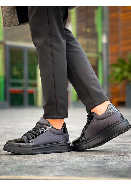 KB-X46 Kuback Siyah Rugan Yüksek Siyah Taban Günlük Spor Ayakkabı modelleri