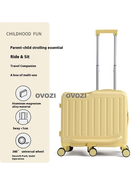 Ovozı 49*46*27CM 6 Tekerlekli Çocuk Valizi Oturulabilir ve Binilebilir Seyahat Arabası Çantası (Yurt Dışından)