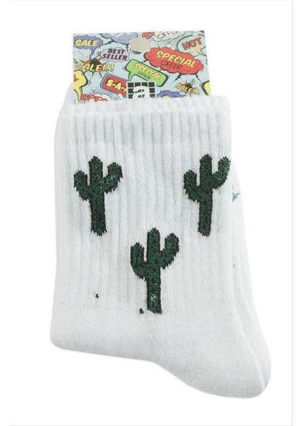 Depomix Kaktüs Kolej Çorap 8X28-BEYAZ