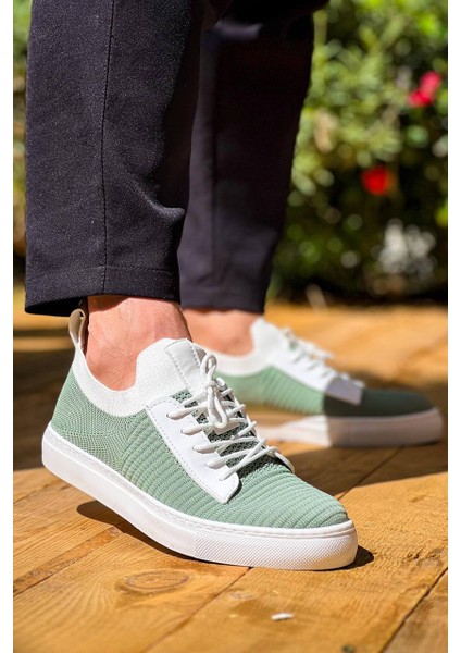 KB-110 Kuback Yeşil Triko Yüksek Taban Bağcıklı Günlük Erkek Ayakkabı