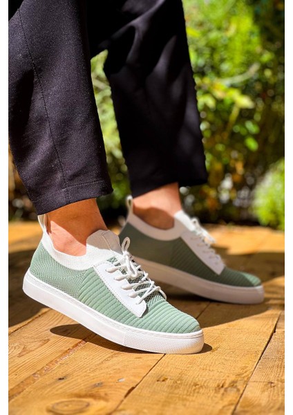 KB-110 Kuback Yeşil Triko Yüksek Taban Bağcıklı Günlük Erkek Ayakkabı modelleri