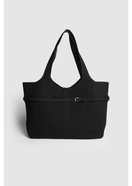 Lagraccio Paris Kadın Pureline Makyaj Çantalı Süet Büyük Boy Omuz Çantası Siyah Süet fiyatları