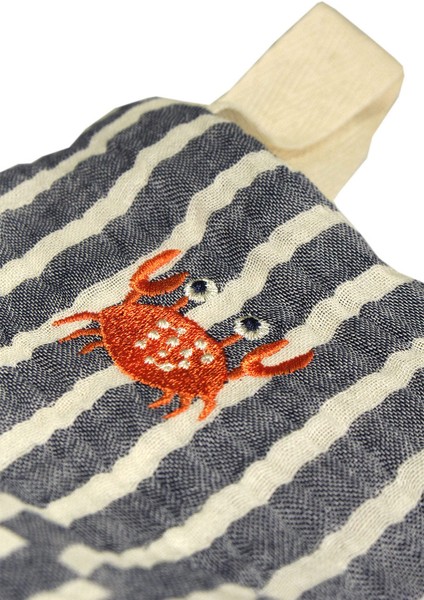 Yengeç Nakışlı Çizgili Müslin Bebek Salopet modelleri