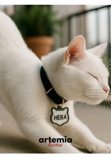 Kulak Form Kedi Künyesi | 3D Baskı Pla | Kişiselleştirilebilir | Isimli Kedi Künyesi