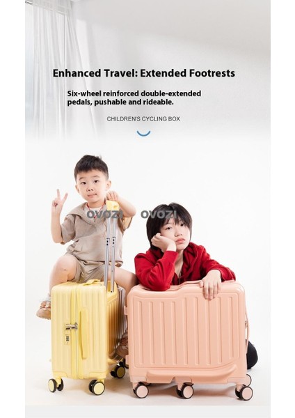 Ovozı 49*46*27CM 6 Tekerlekli Çocuk Valizi Oturulabilir ve Binilebilir Seyahat Arabası Çantası (Yurt Dışından) fiyatları