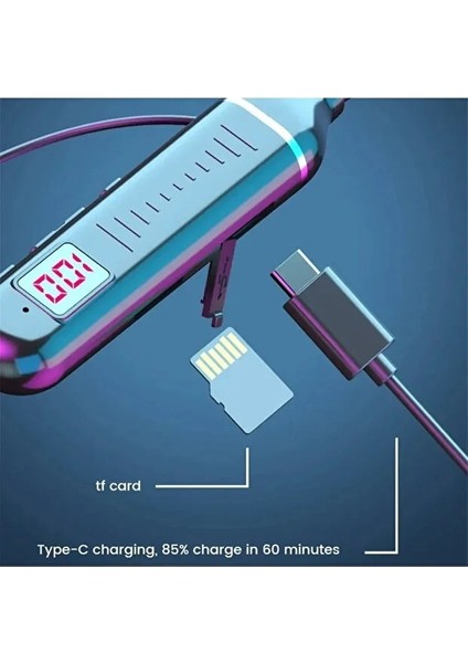 A15 Boyuna Asmalı Spor Bluetooth Kulaklık Şarj Göstergeli Sd Kart Girişi 200 Saat Müzik Dinleme